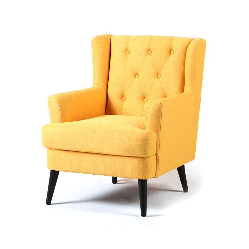29.5"Wide Velvet/Cotton Blend Arm Chair with Basic Four Leg and Tufted Back