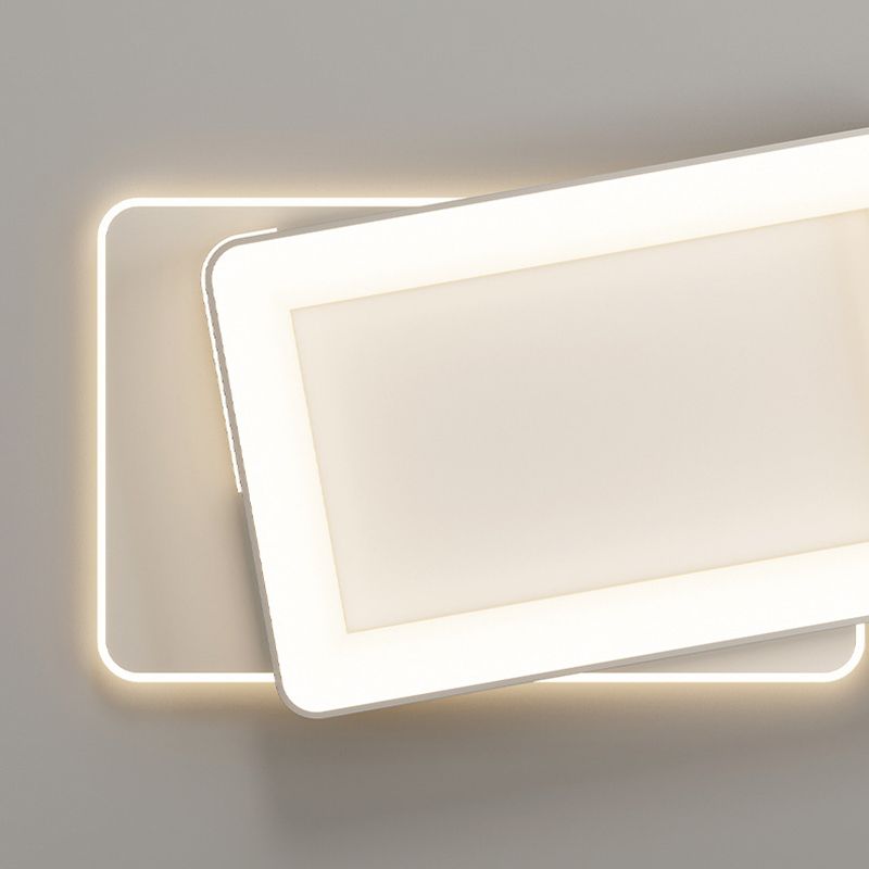 Modern Flush Mount LED Geometric Shape Metal Ceiling Light with Acrylic Shade for Bedroom