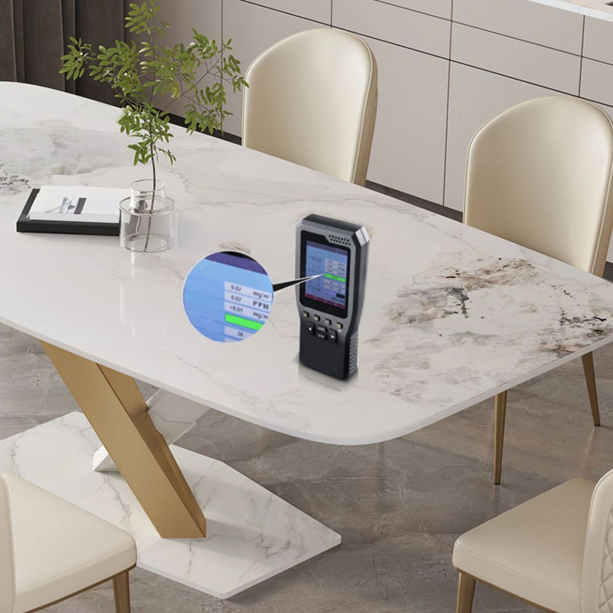 Nordic Sintered Stone Top Dining Set Rectangle 1/4/5/6/7 Pieces Dining Area Table Set