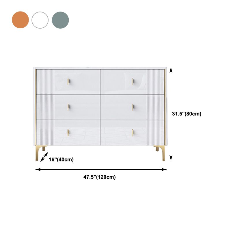 Glam Wood Chest with Stone Top Chest with Drawers for Bedroom