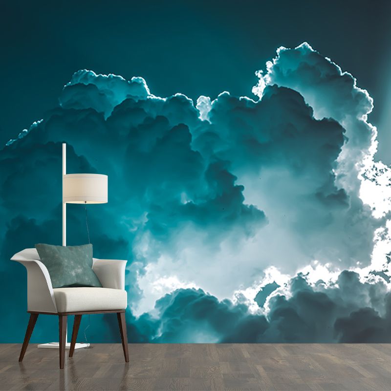 Sky Clouds View Mural Modern Dining Room Moisture Resistant Wall Decor
