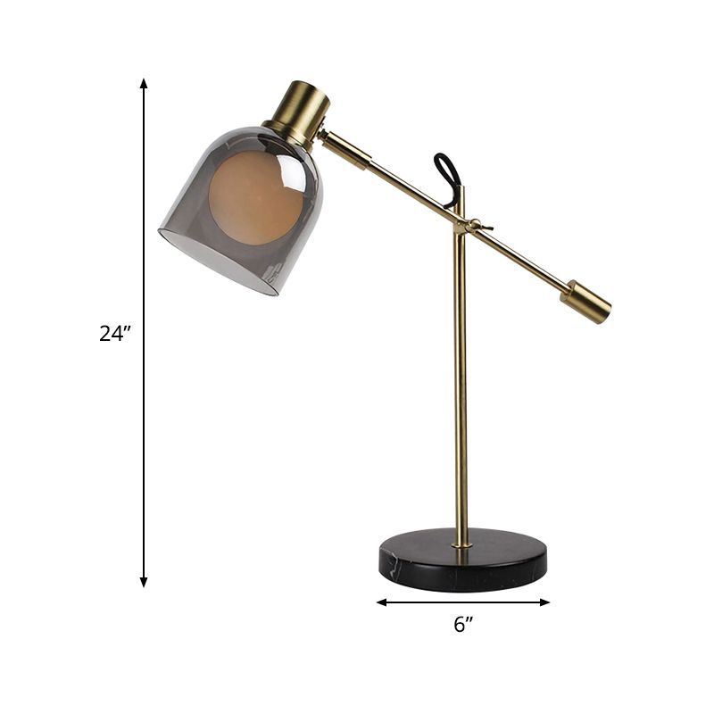 Dome metalen nachtkastje licht minimalisme rookgrijs glas 1-lamp woonkamer nachtkastje lamp