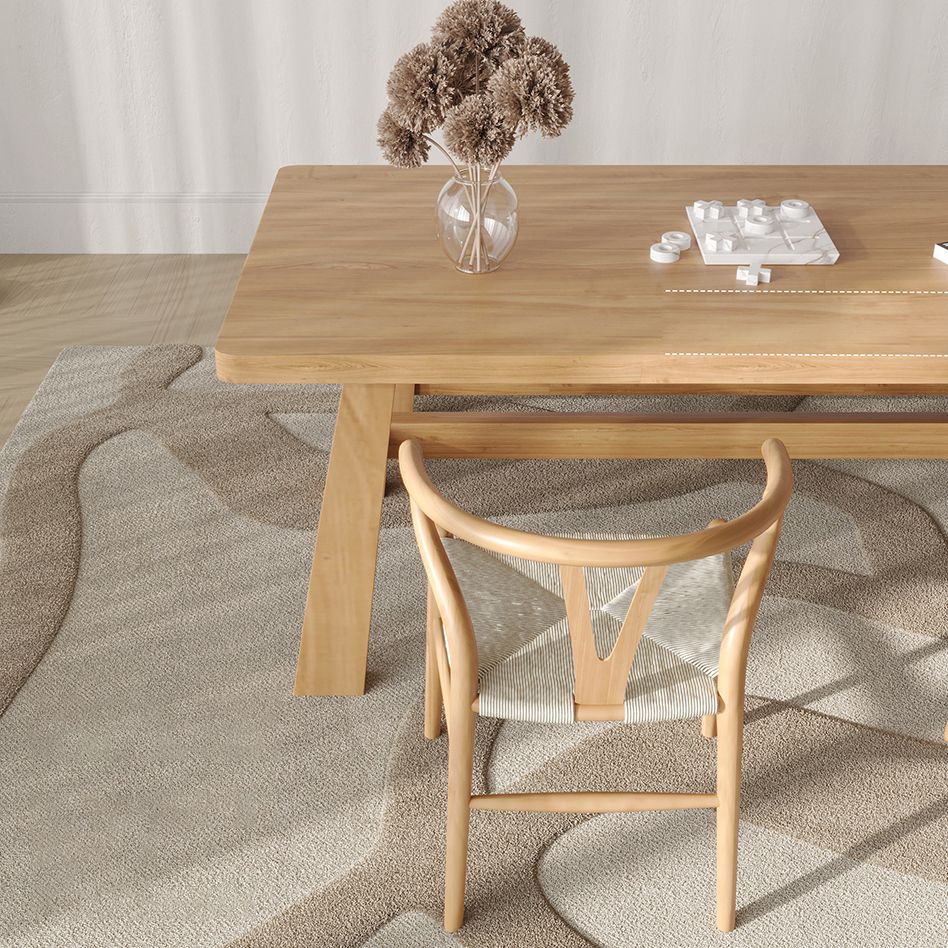 Modern Rectangle Pine Wood Dining Table 1/3 Pieces Dining Set for Dining Room