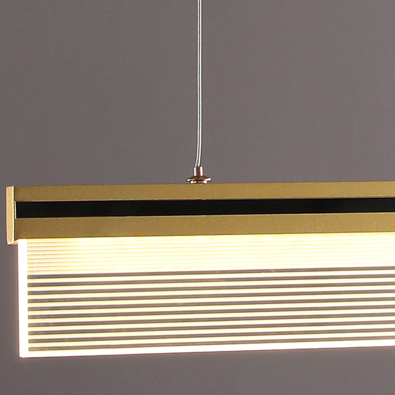 Lámpara colgante de restaurantes de 1 luces de la isla rectangular moderna con sombra acrílica transparente