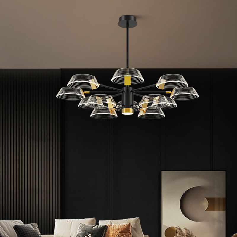 Lámpara de colgación de múltiples luces de metal de estilo moderno estilo del tambor para dormitorio