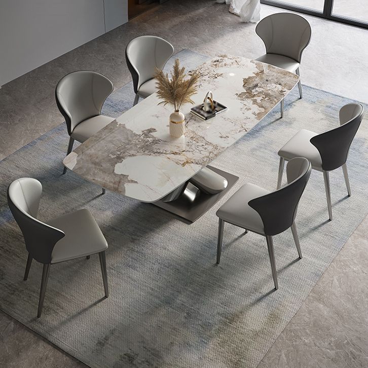 Modern Style Dining Table Sintered Stone Pedestal Table for Home