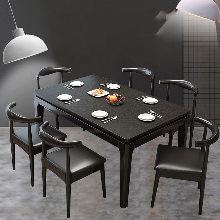 Simplicity Rectangle Dining Site Table Stone Dining Room Collection with 4 Legs