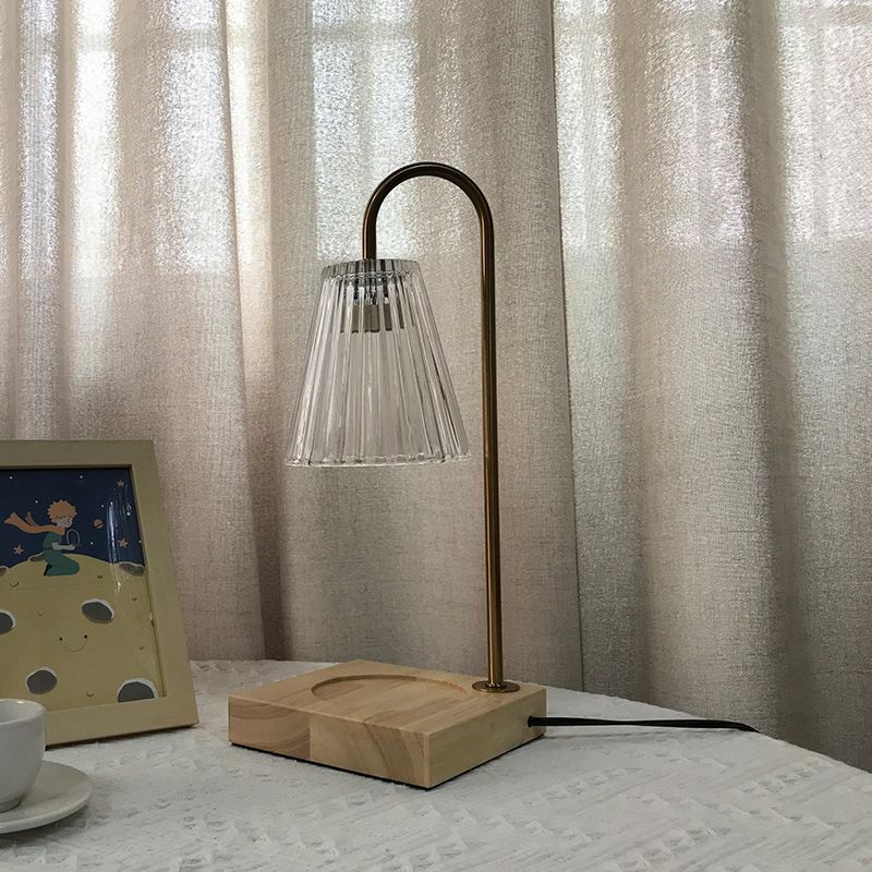 1 illuminazione da tavolo cono chiaro moderno illuminazione da tavolo in vetro per camera da letto, solo luce