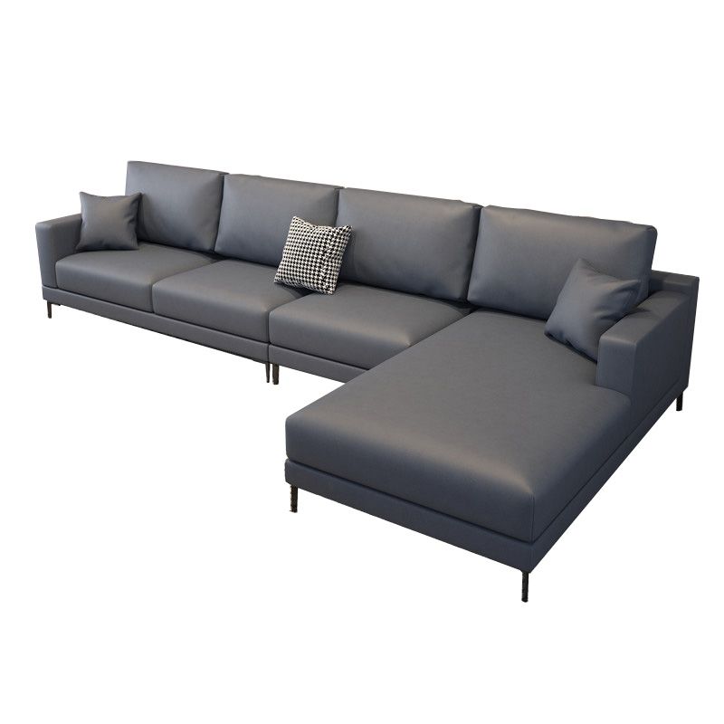 124x67x29.5 Faux Leather Sectiona Square Arm for Living Room