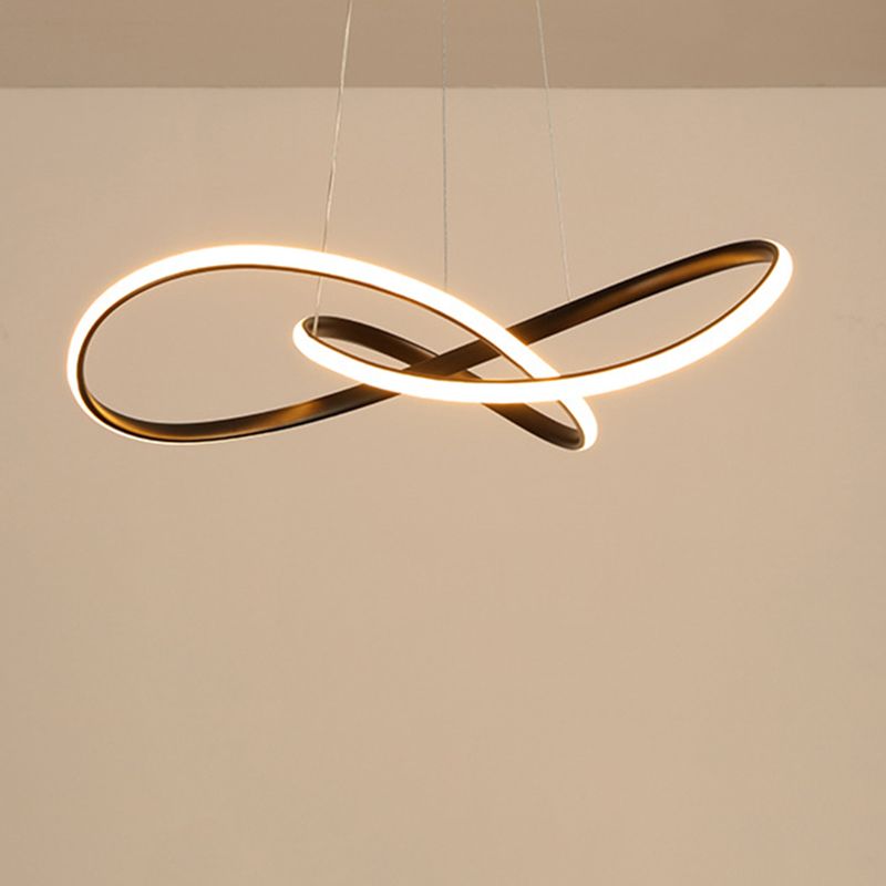 24.5" Wide Modern Chandelier Twisted LED Ceiling Lamp for Living Room Bedroom
