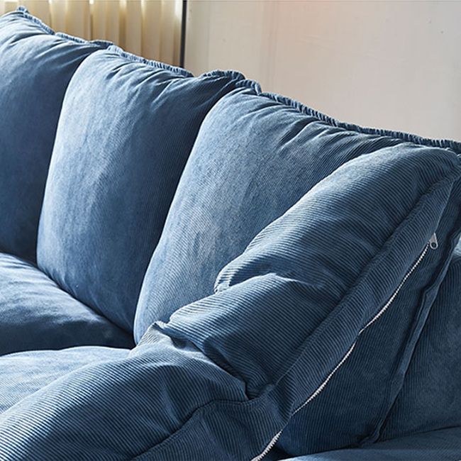 Nordic 3 Seater Sofa 100 Polyester Pillow Top Arm Settee with Cushions and Wooden Base