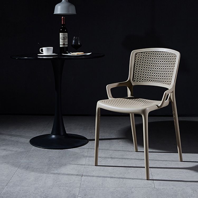 Contemporary Side Plastic Dining Room Chair Open Back Dining Side Chair for Home Use