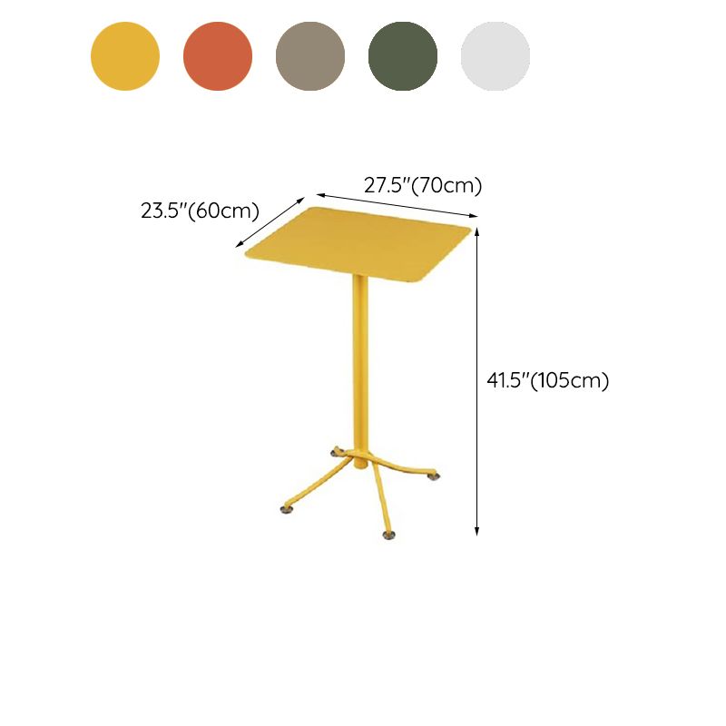 Metal Bar Dining Table Industrial Bar Height Cocktail Table with Pedestal