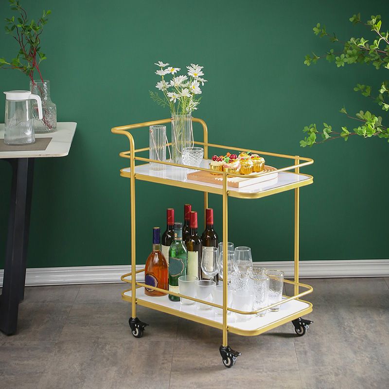 31.50" High Rolling Contemporary Prep Table Wooden Prep Table