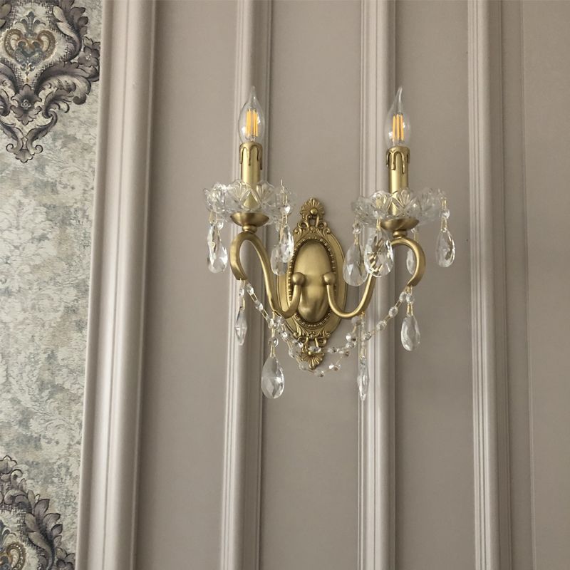 Kristall Kerze Wandleuchte Moderne Stil Multi -Lichter Wandmontagelampen
