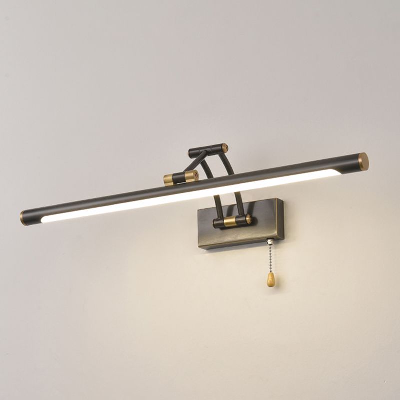 Luz de tocador de latón americano LED de espejo ajustable de LED recto para el baño