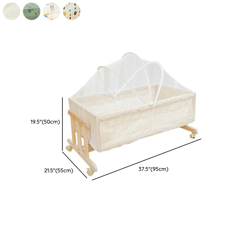 Solid Wood Rectangle Bassinet Rocking and Gliding Crib Cradle for Baby