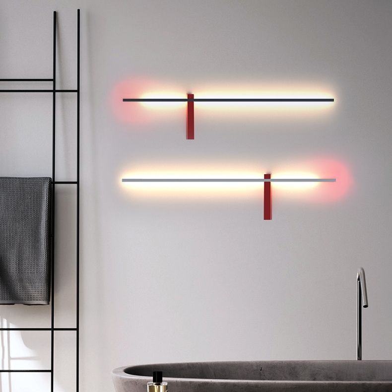 1 Light Metal Linear Wall Lighting Modern Style Wall Mounted Light Fixture