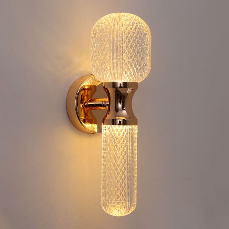 Post Modern 2 - Light Torch Wall Light Metal and Acrylic Wall Light in Gold and Clear