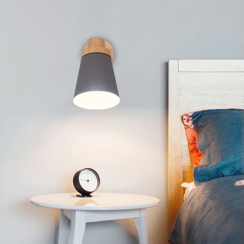 Nordic Minimalist Style Armed Wall Light Sconce Metal 1 Light Sconces