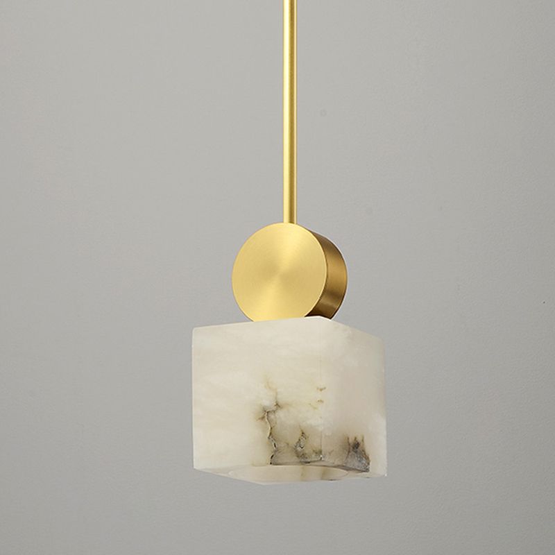 Marble Geometry Shape Hanging Lights Modern Style 1 Head Hanging Mount for Restaurant