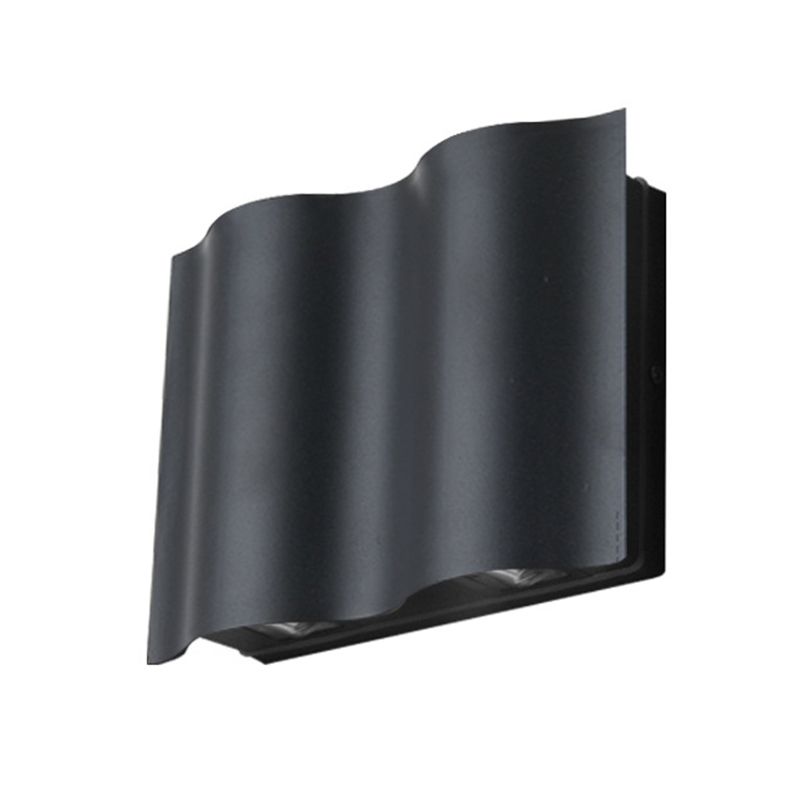 Black Rectangular LED Outdoor Wall Lamp in Modern Creative Style Aluminium Waterproof Wall Light