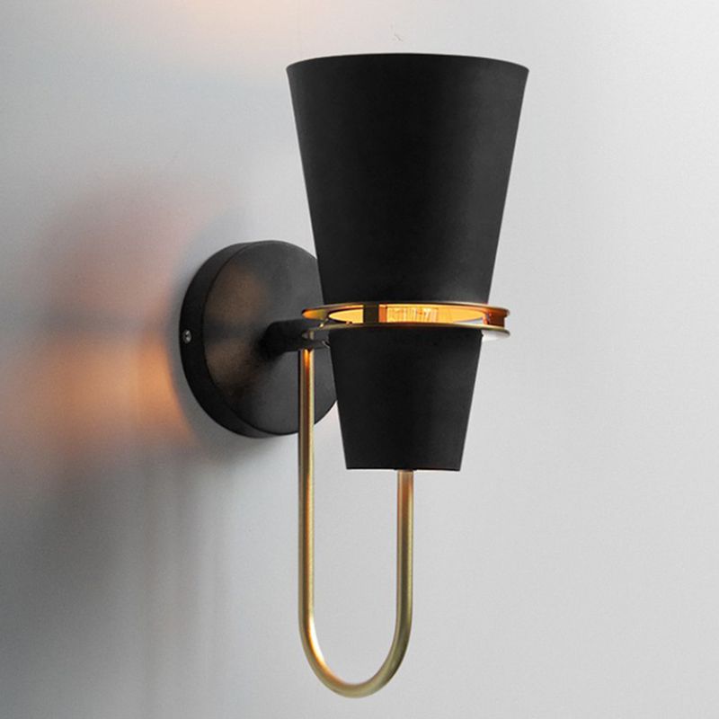 1 Light Metal Wall Light Fixture Modern Tapered Wall Sconces Lighting Fixtures for Bedroom