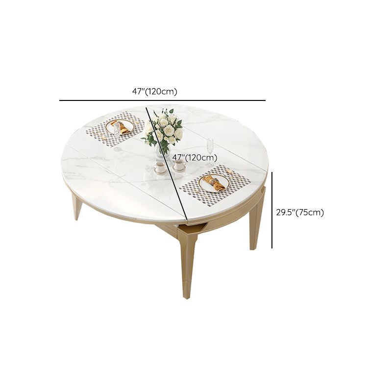 Contemporary 1/2/5/7 Pieces Furniture Round Stone Dining Set in White