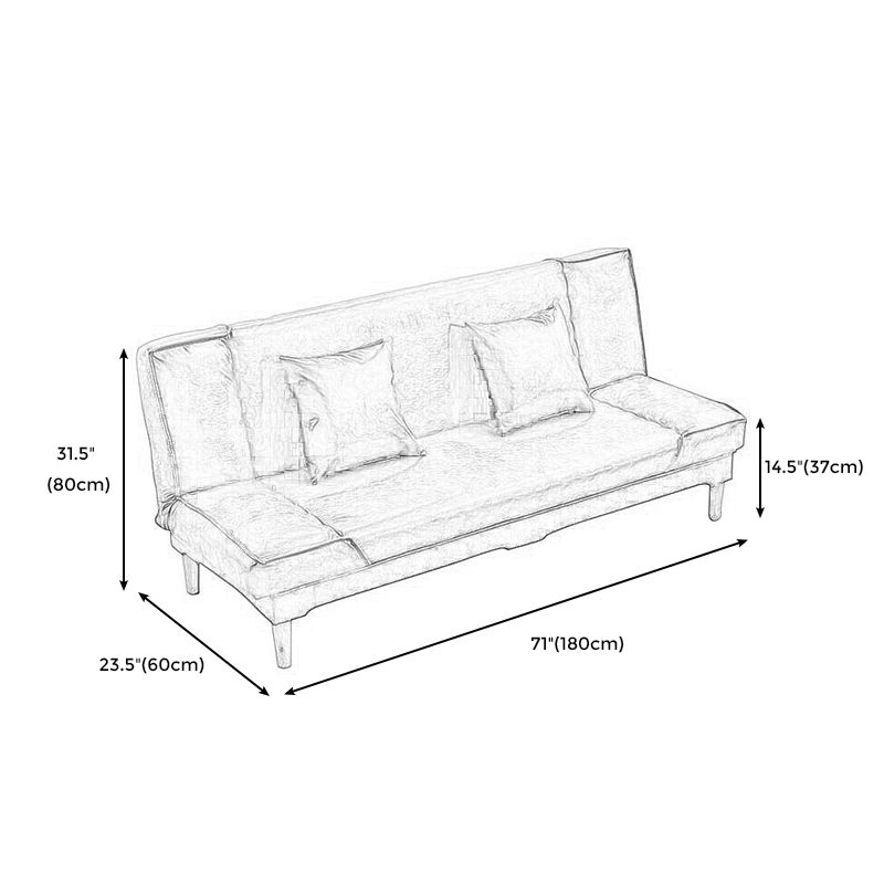 Modern Macaroon Wood 4  Legs Sofa Convertible Armless Sofe for Living Room