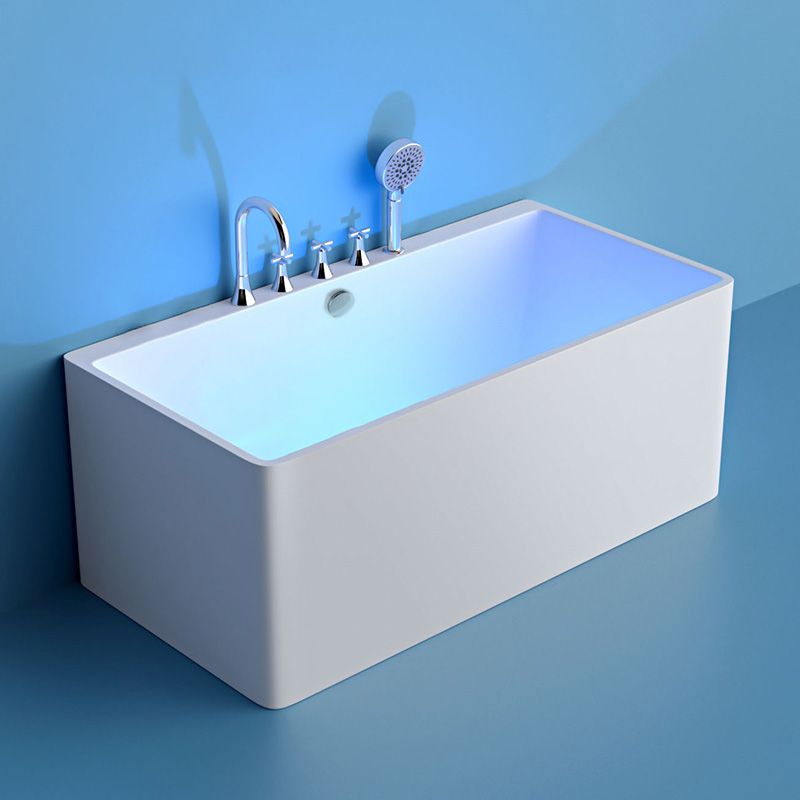 Rectangular Acrylic Soaking Bathtub Antique Finish Back to Wall Bath Tub