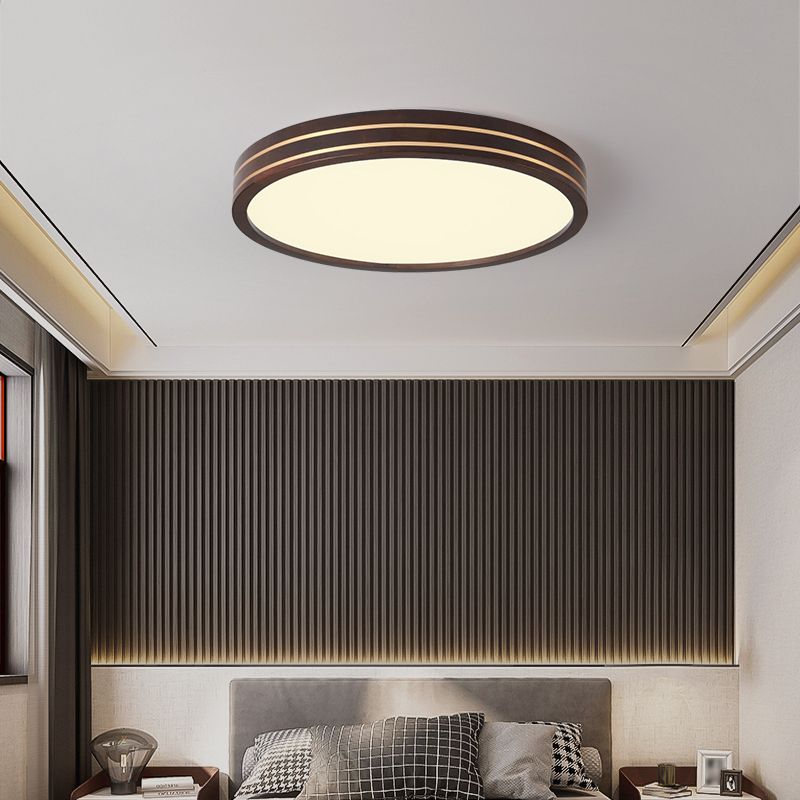Geometry Shape Ceiling Lamp Modern Simple Style Wood 1 Light Flush Mount for Balcony Aisle