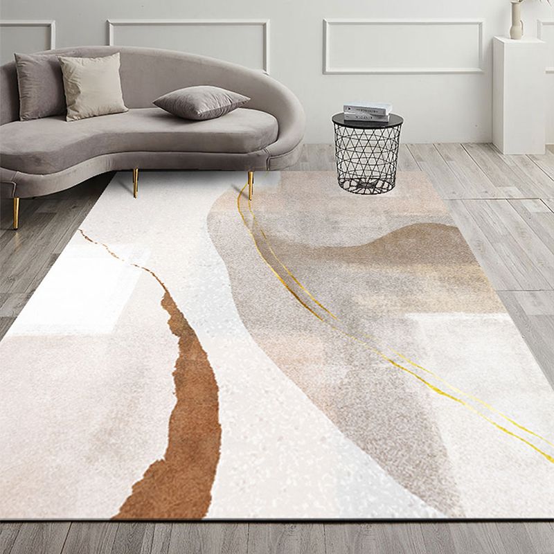 Modern Graphic Pattern Rug Polyester Area Carpet Stain Resistant Indoor Rug for Living Room