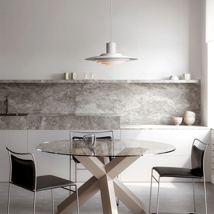 Dikke metalen schijf schaduw hanglamp moderne stijl in verlichting voor eetkamer