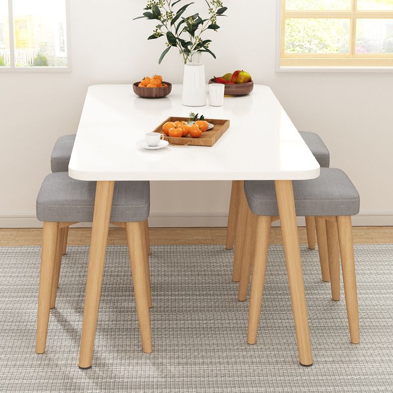 Modern Dining Set 1/5 Pcs Wood Dining Table with Armless Chairs