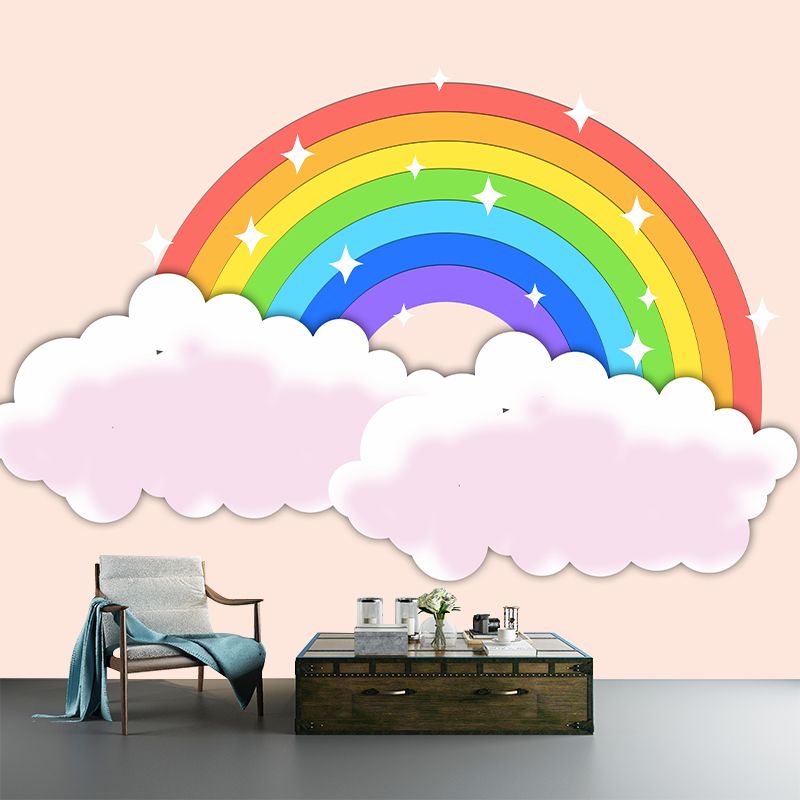 Environmental Cartoon Rainbow Illustration Wallpaper Bedroom Wall Mural