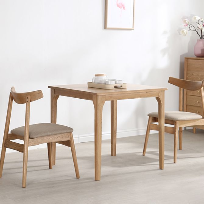 Table à manger carrée industrielle en bois table fixe avec chêne blanc