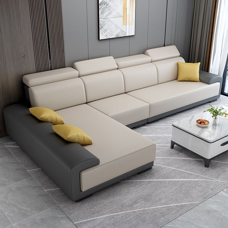 Contemporary High Back Sectionals 39.37" 4-Seater Fabric Square Arm Sofa