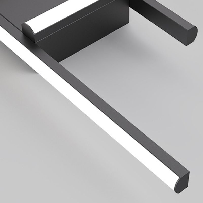 Aluminum Crossed Line Ceiling Fixture Minimalist LED Black Ceiling Light