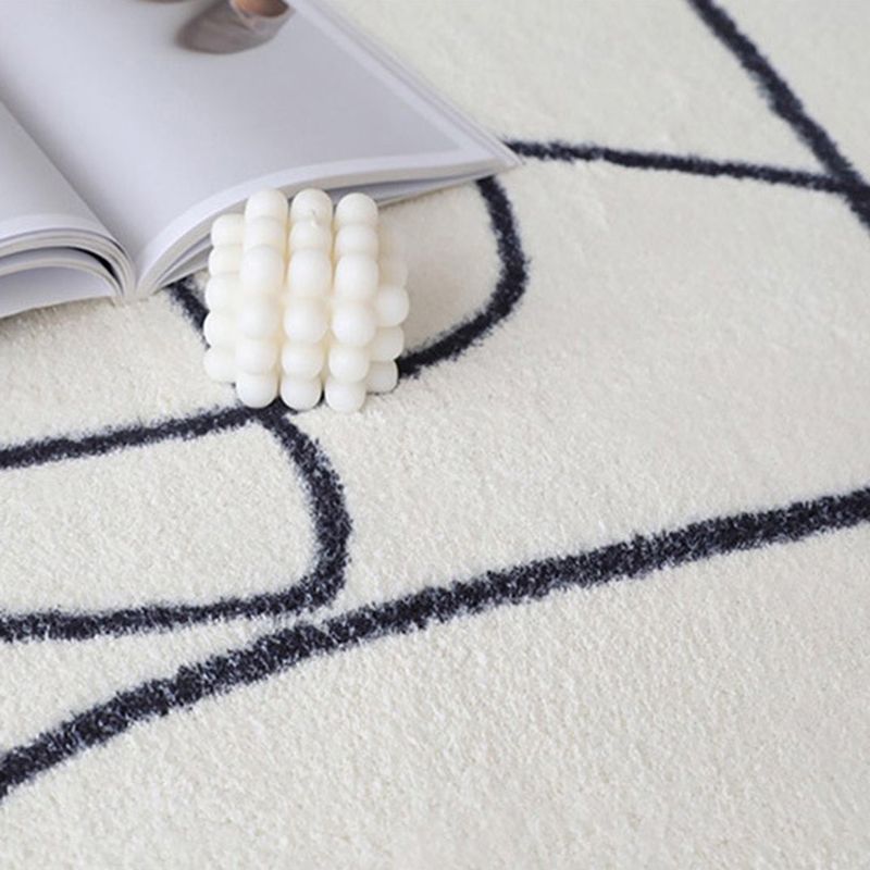 Black Modern Carpet Polyester Striped Carpet Non-Slip Backing Carpet for Living Room