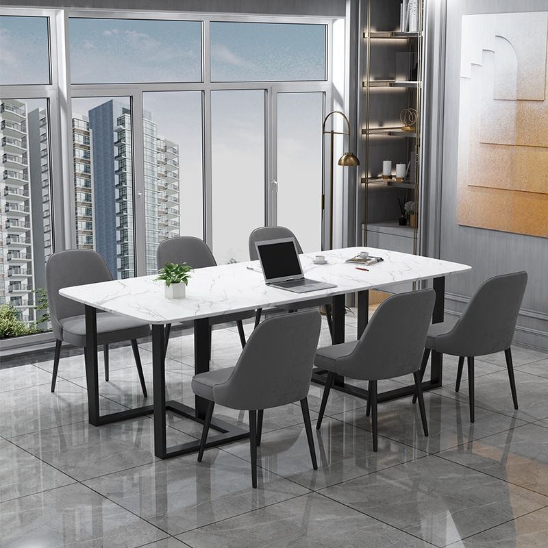 Contemporary Style Rectangle Table Set 1/2/7 Pieces Dining Set for Home