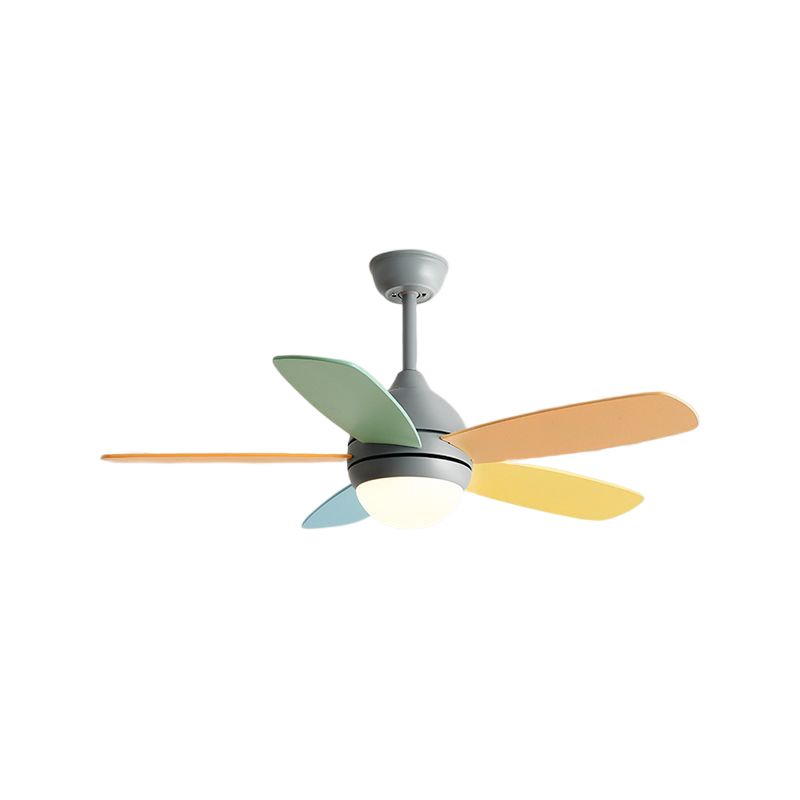1-Light Ceiling Fan Lamp Modern Style Metal Ceiling Fan Lighting for Bedroom