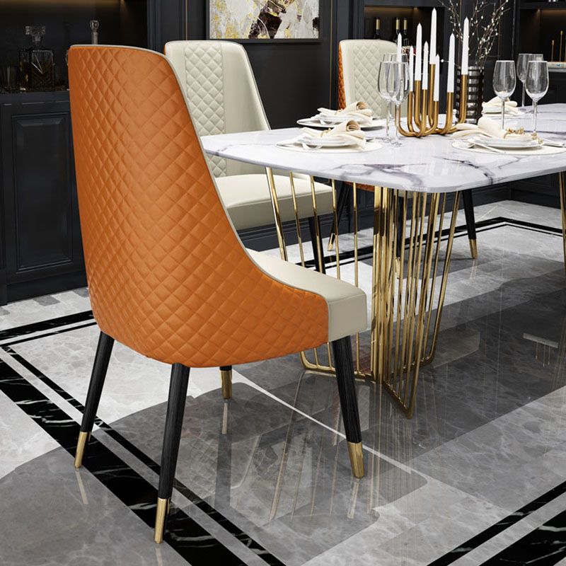 Chaise de salle à manger sans bras à dossier solide de style scandinave, chaises latérales de salle à manger rembourrées