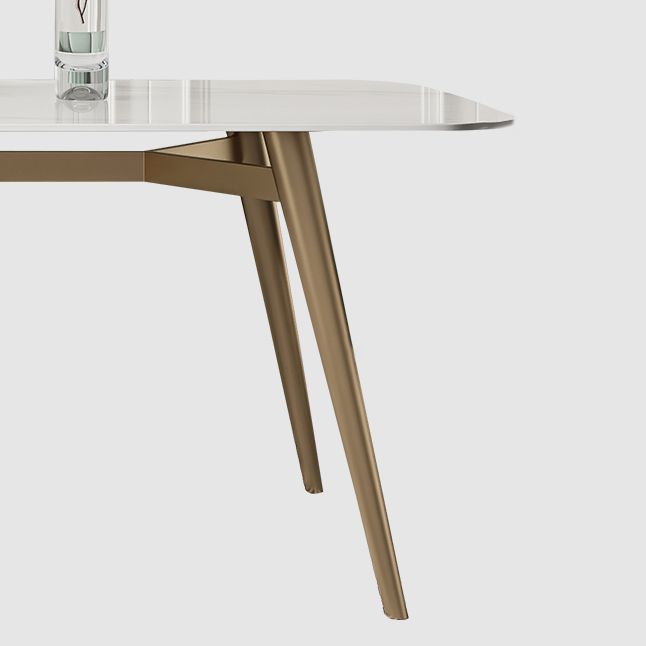 Contemporary Table Dining Set with Sintered Stone Table and Upholstered Chairs