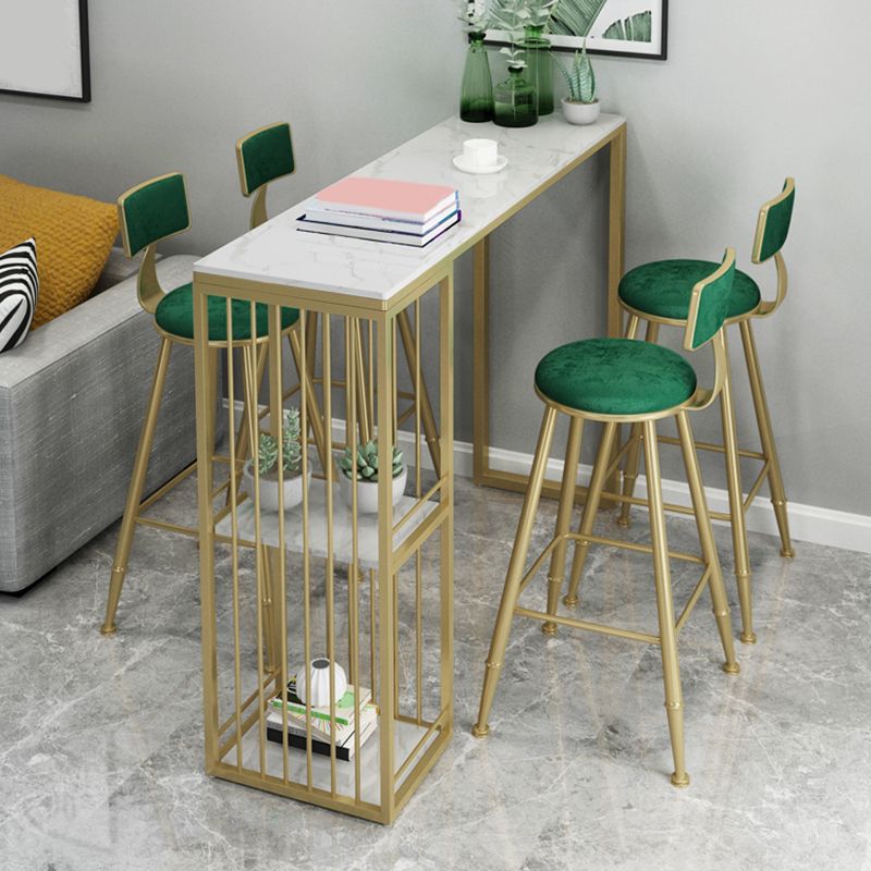 1/3/5 Pieces Bar Table Set Glam Rectangular Table and Stool Set