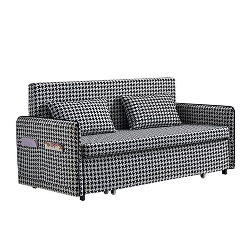 30.70"  Wide Linen Convertible Sofa Storage Sleeper Sofa Bed in Black and White