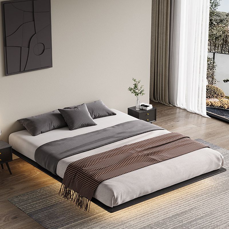 85.43 inch Wide Mid-Century Modern Platform Bed Frame Solid Wood Bed