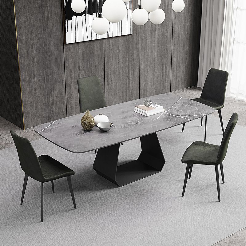 Modern Sintered Stone Dining Set Rectangle 1/4/5/7 Pieces Dining Area Table Set