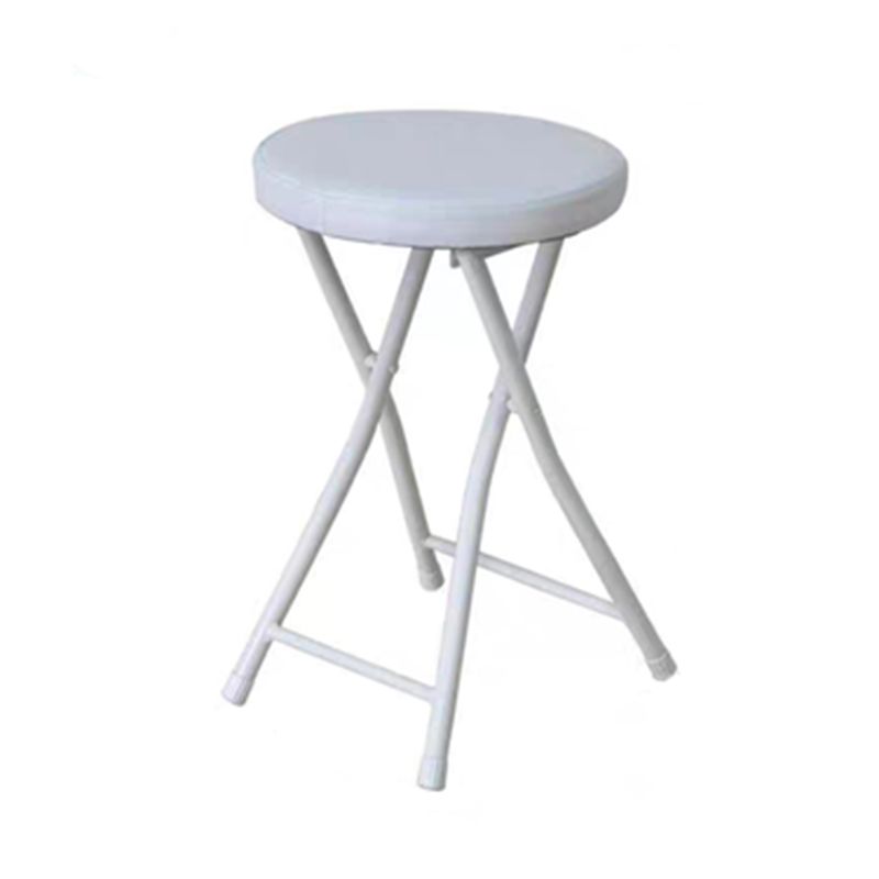 Modern Counter Chair Foldable Bistro Round Shape Cushion Chair with Metal 4 Legs