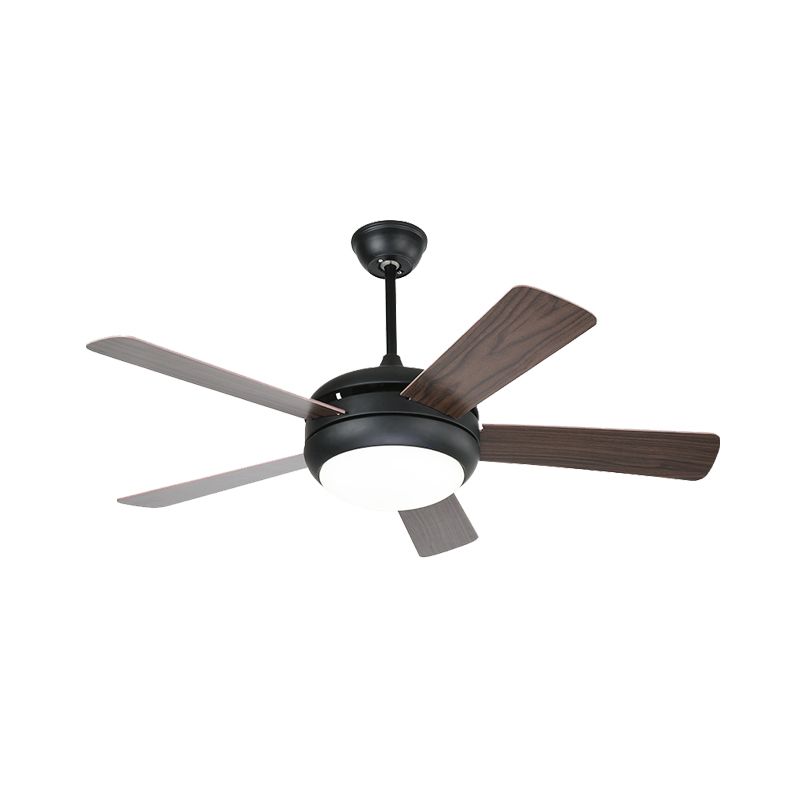 Metal Coffee Semi Flush Light Ayémordial Dome 48 "W LED LED PENDANT ANTIQUÉ lampe en 3 couleurs Lumière avec / sans conversion de fréquence, 5 lames