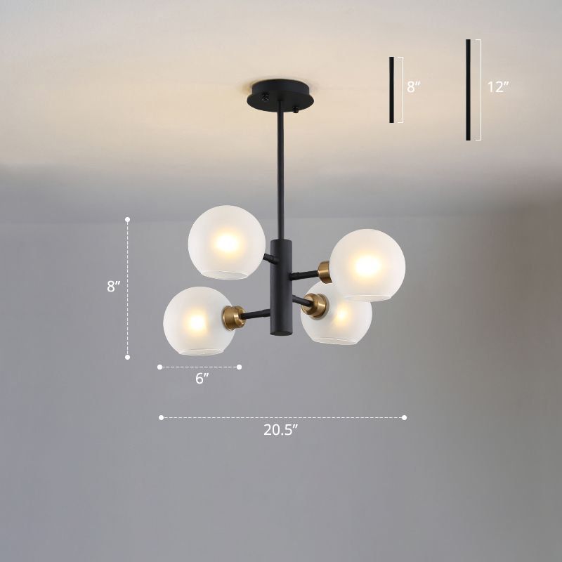 Lámpara colgada con cúpula de estilo de vidrio de estilo posmoderno accesorio de iluminación de lámpara